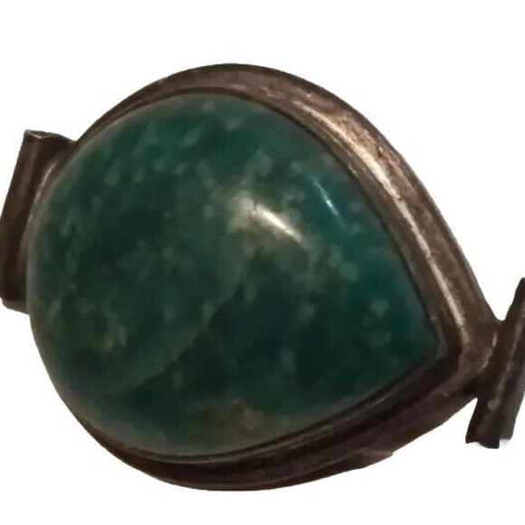 Cabochon Eilat Stone Mexico Silver Pendent Vintage Ps1 - Picture 3 of 4